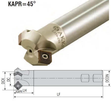 ACM45-SP1104-D32x46-W32-L150-Z03 S-тип Концевые фрезы для снятия фаски (зенковки)