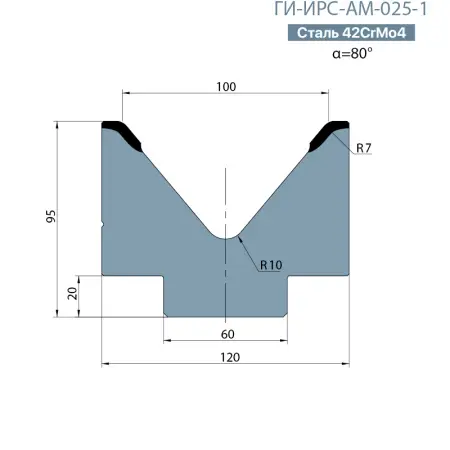 Одноручьевая матрица-вставка Promecam/Amada  ГИ-ИРС-АМ-025-1