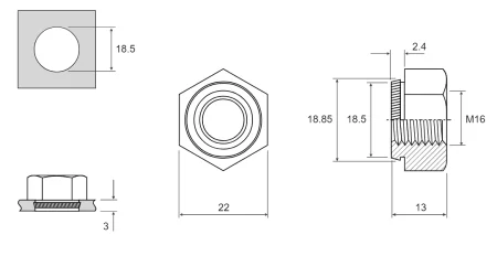 K-NUT M16 для 3,0 мм