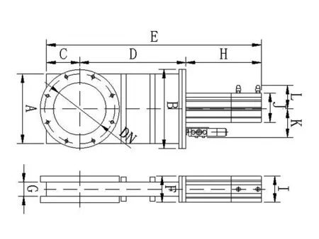 Шиберный затвор высоковакуумный. Пневматический Фланец ISO-F63 нержавеющая сталь.