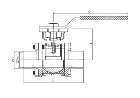 Шаровой кран под сварку (размер 5" Стандарт 3A)