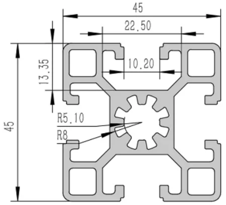4545-10B Алюминиевый конструкционный профиль анодированный
