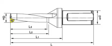 Быстросъемное корпусное сверло (трехудлиненное) C32-WS24-72L