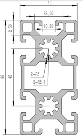 4590-10B Алюминиевый конструкционный профиль анодированный