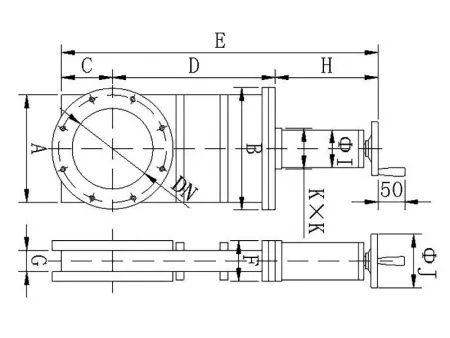 Шиберный затвор высоковакуумный. Ручной Фланец ISO-F100 нержавеющая сталь.