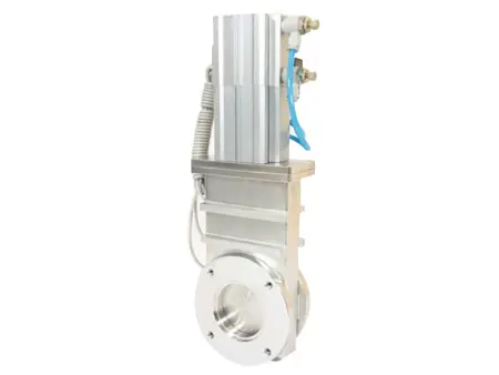 Шиберный затвор высоковакуумный. Пневматический Фланец ISO-F63 нержавеющая сталь.