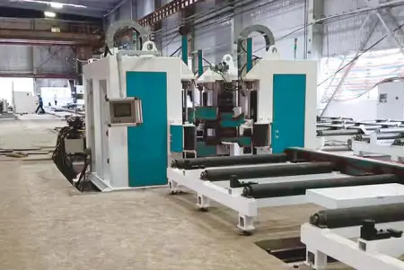 Горизонтальная правильная машина для полок двутавровых балок