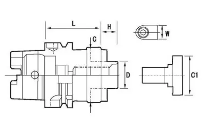 Держатель торцевой фрезы HSK 100A-FMB27-65