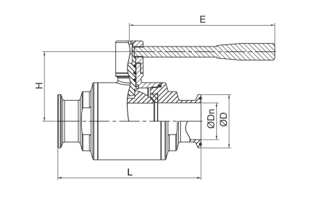 Прямоточный шаровой кран нового типа (кованый) (размер 1,25")