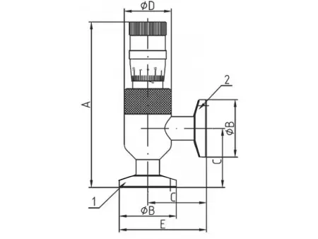 Вакуумный натекатель игольчатый ручной.GW-J2(0,8) Фланцы KF16/T Артикул IRV-Р004-008