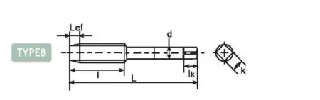 Метчик твердосплавный с прямой канавкой и длинным хвостовиком DLLS-OTT1001