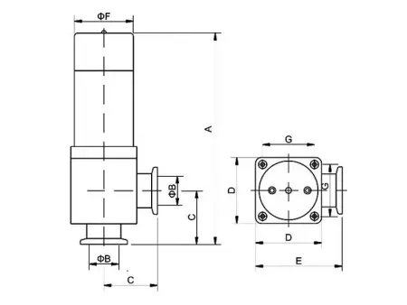 Клапан вакуумный   DDC-JQ50 KF50 Электромагнитный уплотнение -  материал - Алюминий