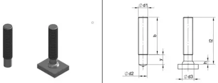Шпилька резьбовая PD с чертежом