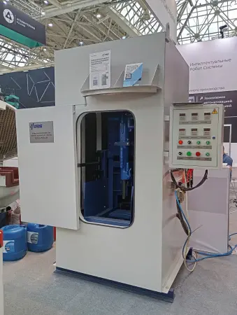 Вибрационная установка для отделения керамики однопозиционная, закрытого типа