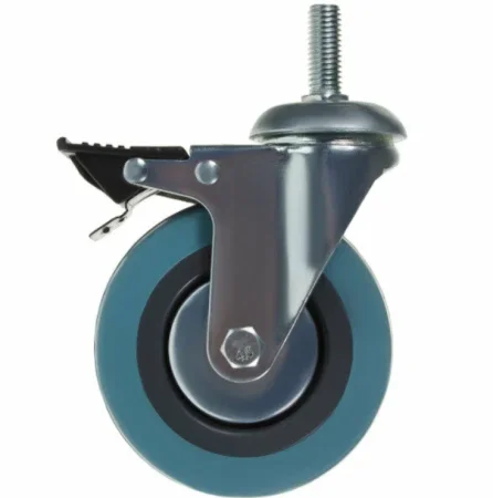 Колесо поворотное D100 мм, болт M12x30, с тормозом, ALF-WB-D100T