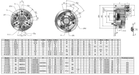 TF-10-3K6 Гидравлический трехкулачковый токарный патрон
