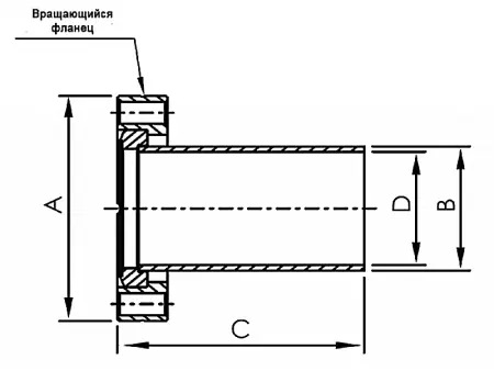 Патрубок под сварку CF200, L=200  мм (нержавеющая сталь, вращающийся )