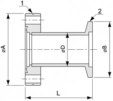 Переходник CF25 - KF25 (нержавеющая сталь)