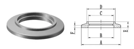 Фланец под сварку KF50 (нержавеющая сталь, воротниковый фланец)