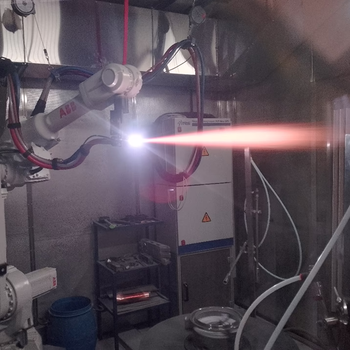 Пример работы автоматизированного комплекса плазменного напыления AP200