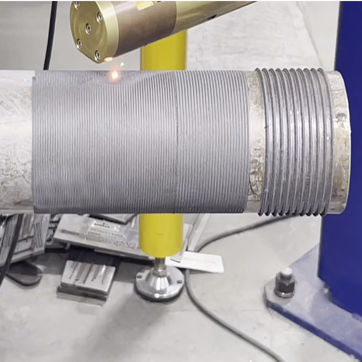 Пример выполнения работ лазерной оптической головой для наплавки порошком внутренних поверхностей