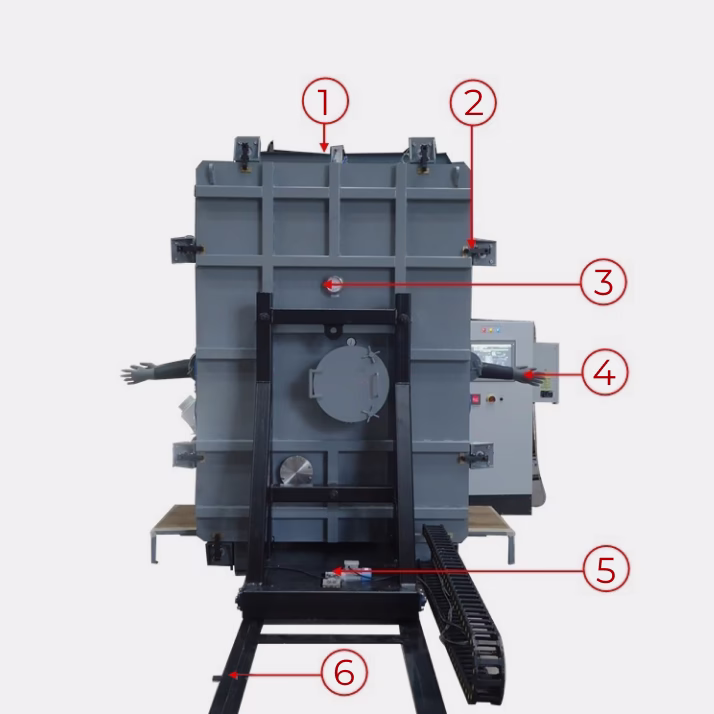 Состав установки для сварки в контролируемой атмосфере. Вид сбоку